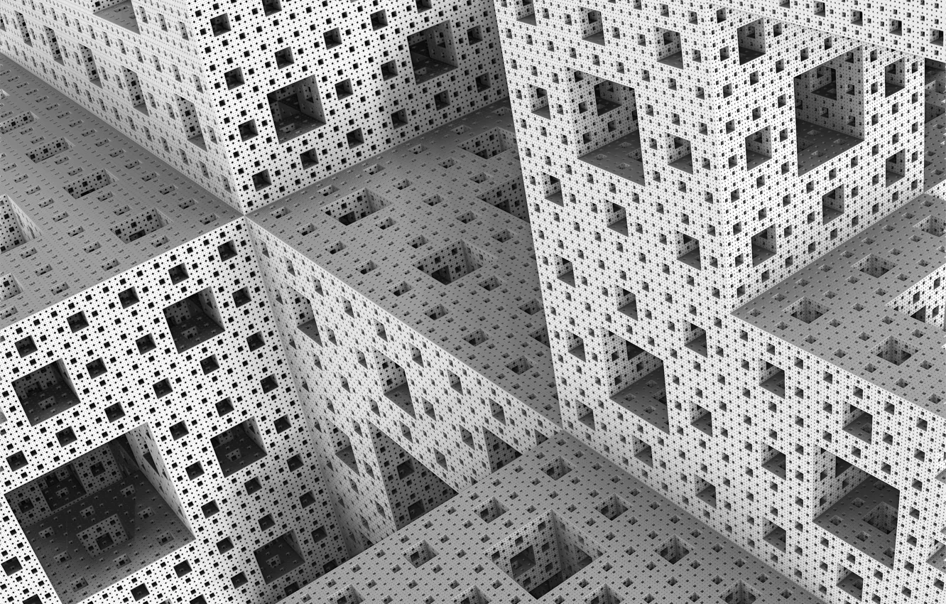 Photo wallpaper fractal, Mandelbrot, the Menger sponge