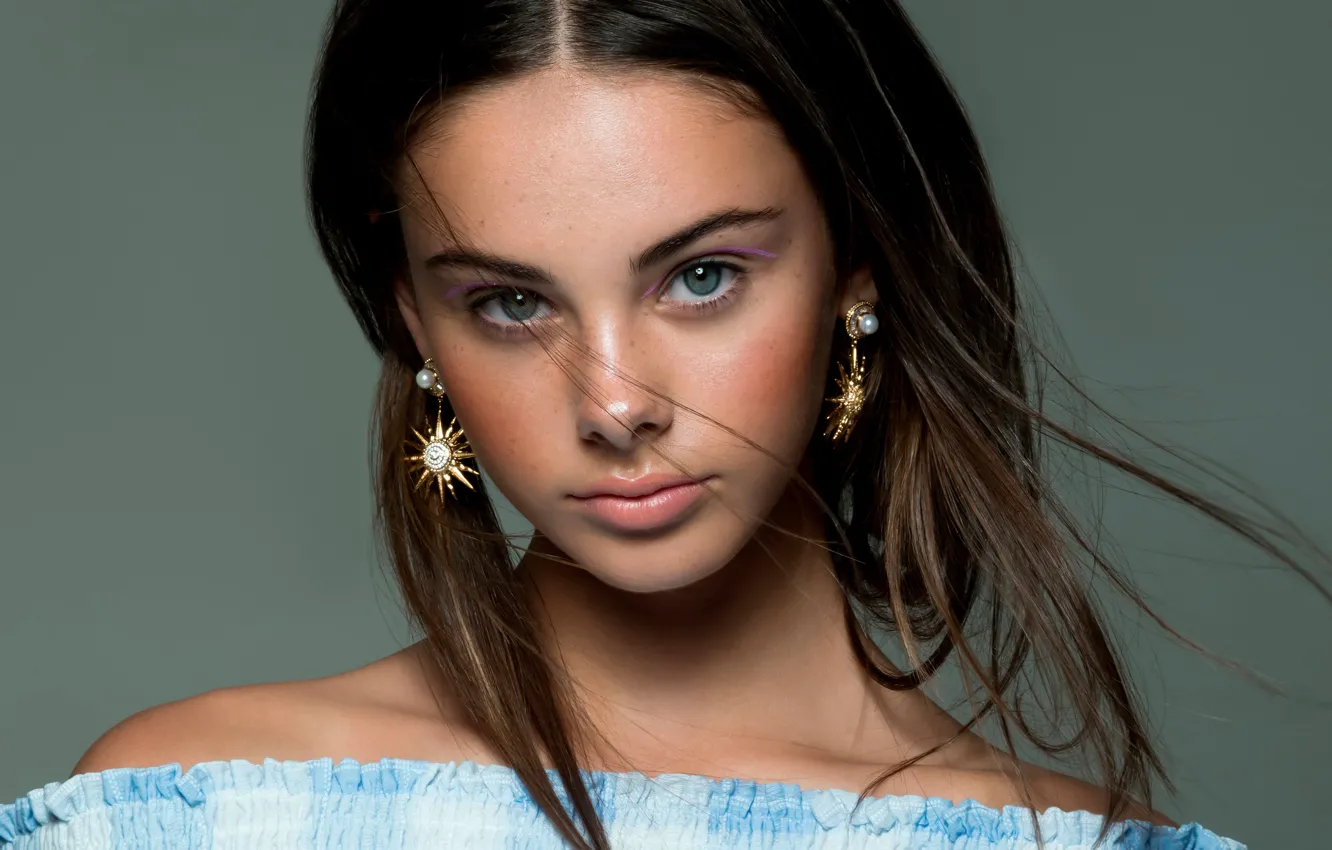 Photo wallpaper girl, model, look, makeup, earrings, Meika Woollard
