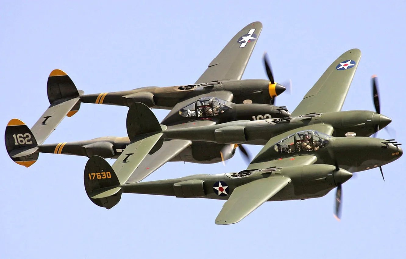 Photo wallpaper aircraft, P-38, Warbird, Fighters