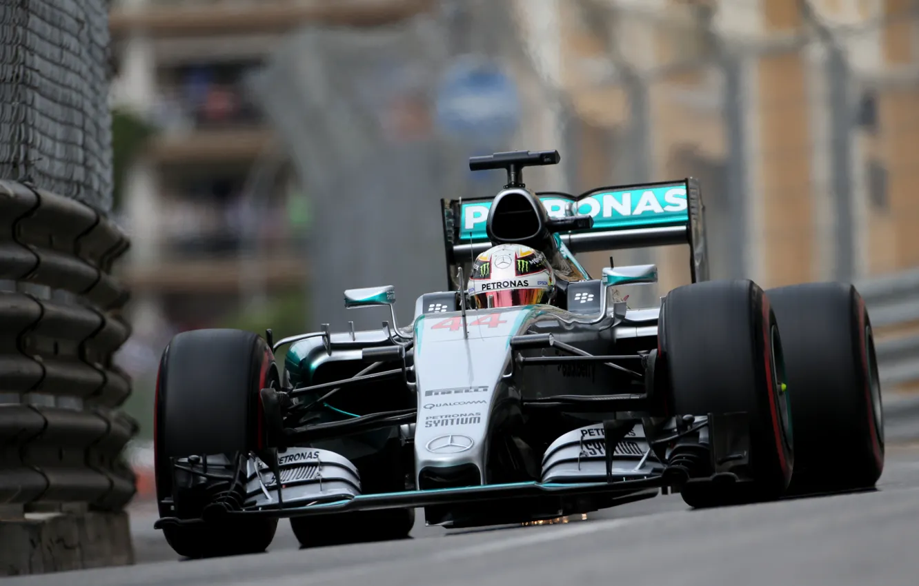 Photo wallpaper Mercedes, Formula 1, Monte Carlo, Hamilton, W06