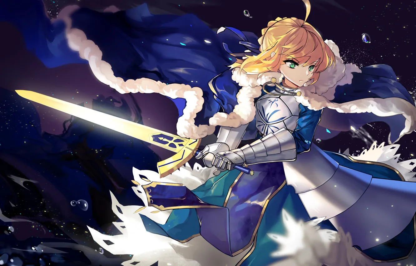 Photo wallpaper girl, sword, serious, the saber, Fate stay night, Fate / Stay Night