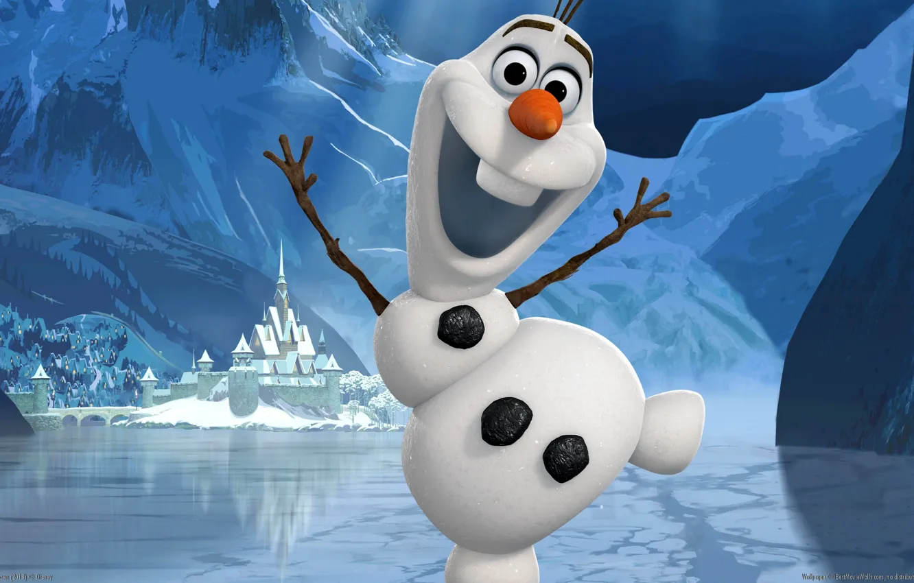 Photo wallpaper snowman, Frozen, Walt Disney, cold heart, Olaf