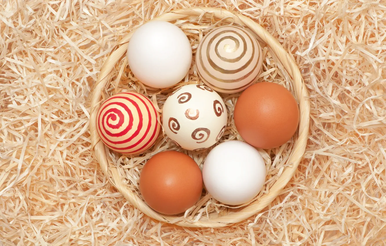 Photo wallpaper basket, eggs, Easter, Easter, eggs, Holidays