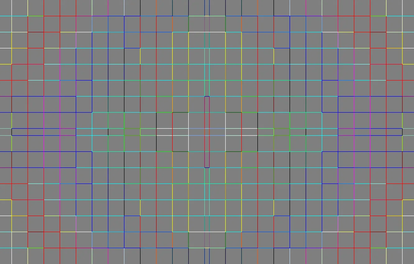 Photo wallpaper line, squares, colored