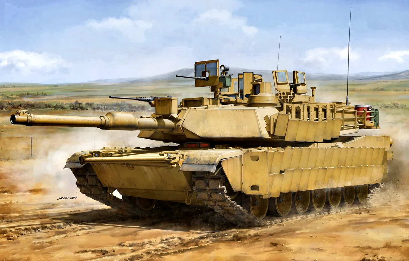 Photo wallpaper Abrams, US Army, M1 Abrams, M1A2 SEP, Main battle tank USA, 2x7.62mm machine gun М240, …