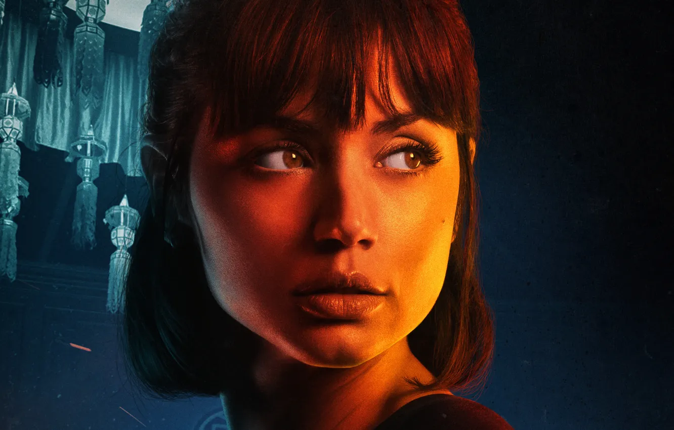 Photo wallpaper girl, portrait, brown hair, beauty, action, poster, Ana de Armas, Ana de Armas