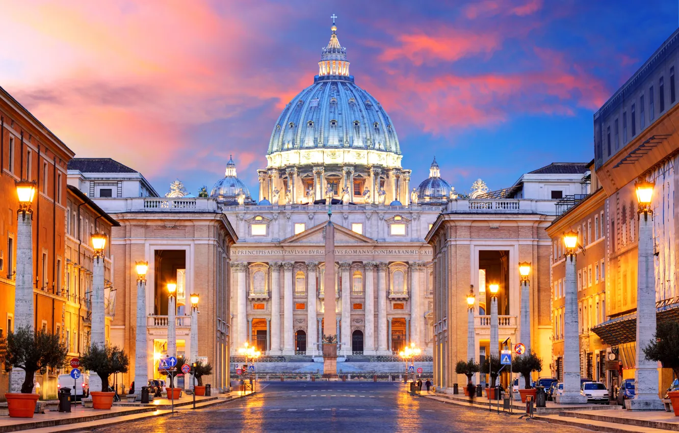Photo wallpaper city, the city, Rome, Italy, Italy, Cathedral, square, panorama