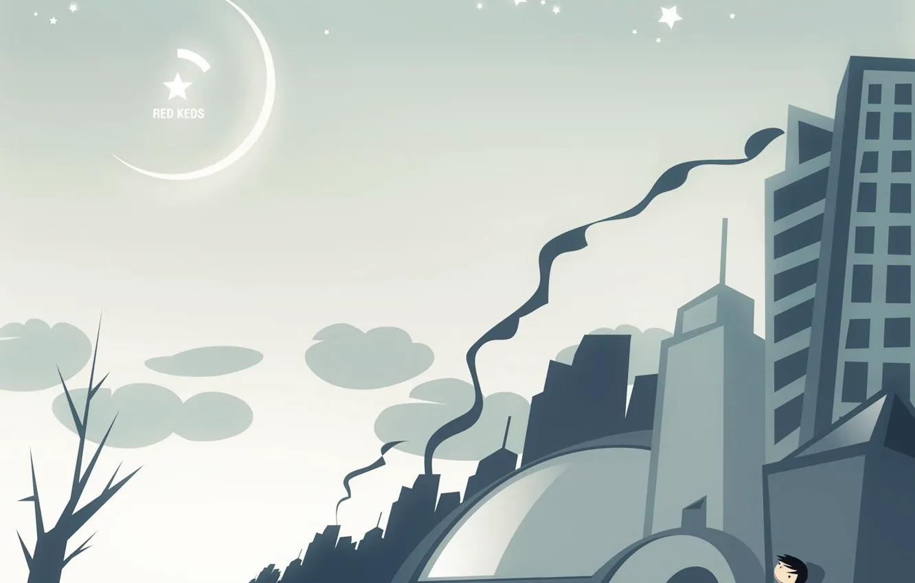 Photo wallpaper minimalism, vector, boy