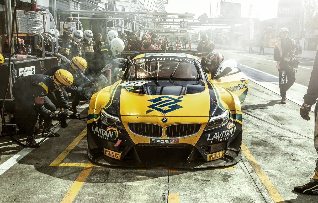 Photo wallpaper BMW, Monza, Blancpain GT Series, Pit Lane, Team Brasil​