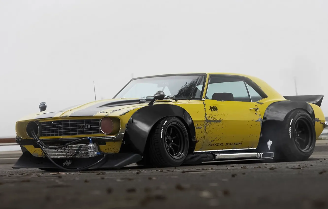 Photo wallpaper Chevrolet, 1969, Camaro, Yellow, Tuning, Future, by Khyzyl Saleem