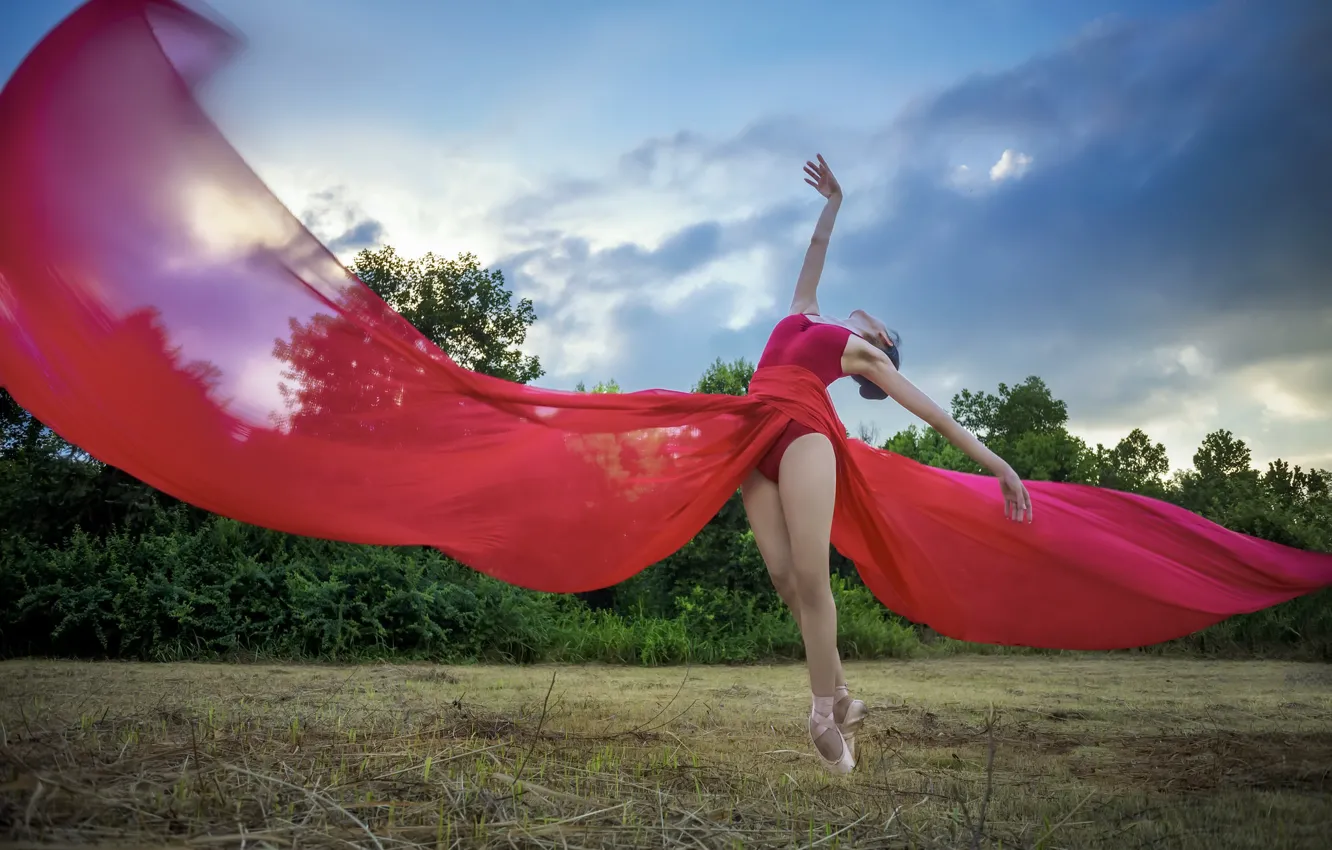 Photo wallpaper girl, pose, dance, ballerina