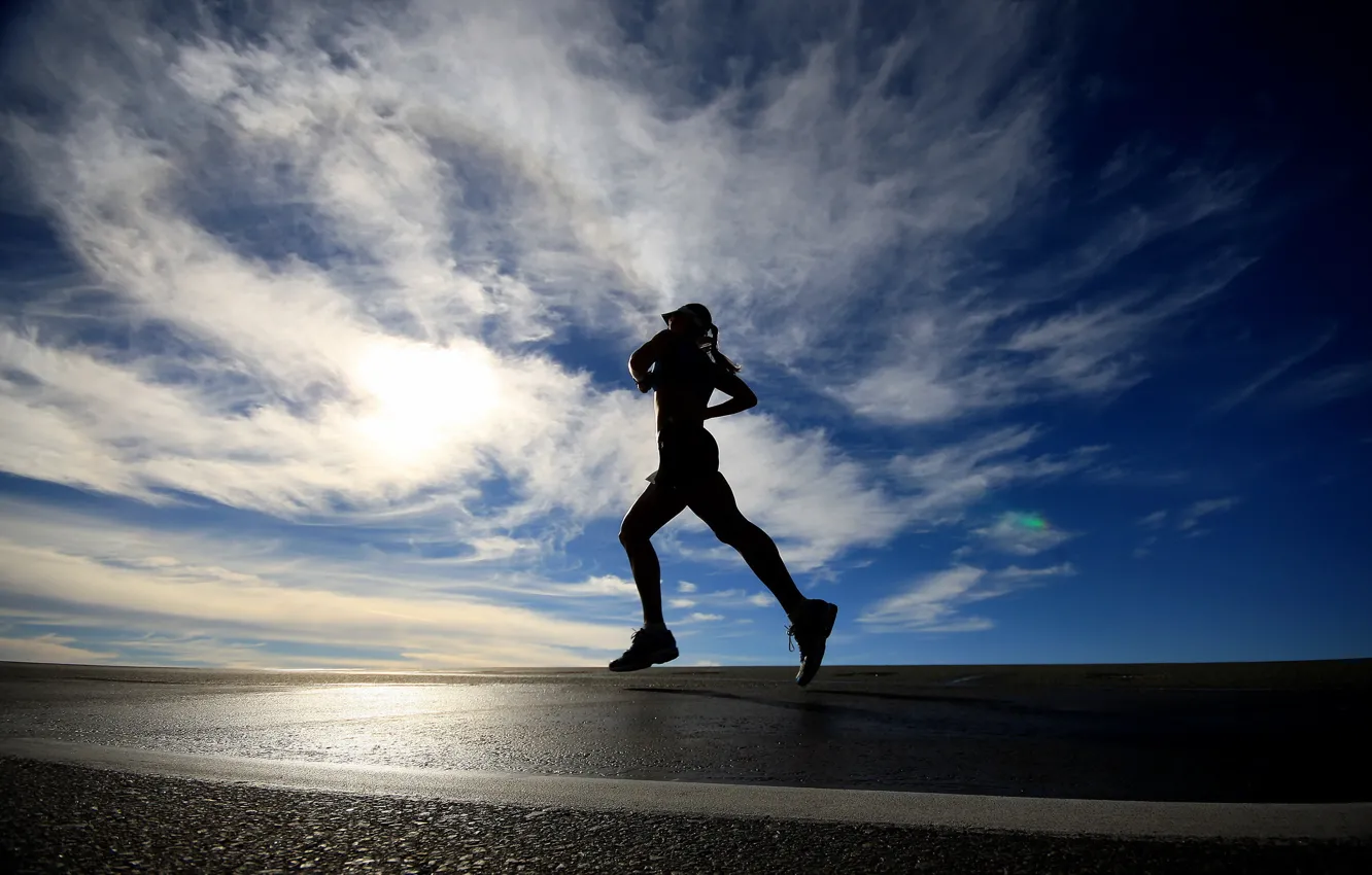 Photo wallpaper girl, sport, running