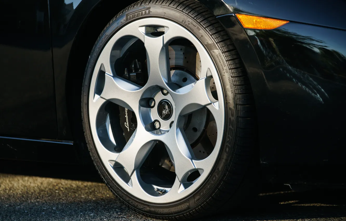 Photo wallpaper Lamborghini, Gallardo, close-up, wheel, Lamborghini Gallardo