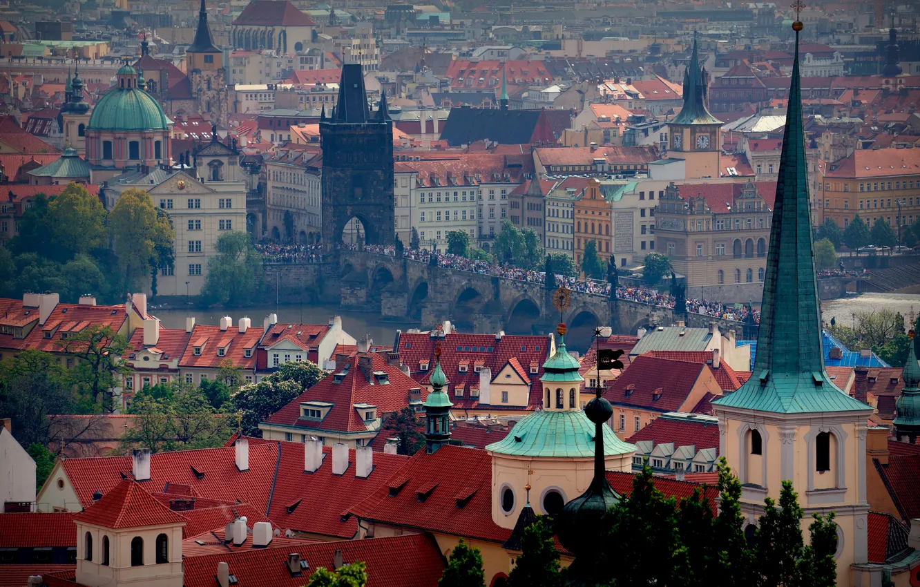 Photo wallpaper view, Prague, Charles bridge