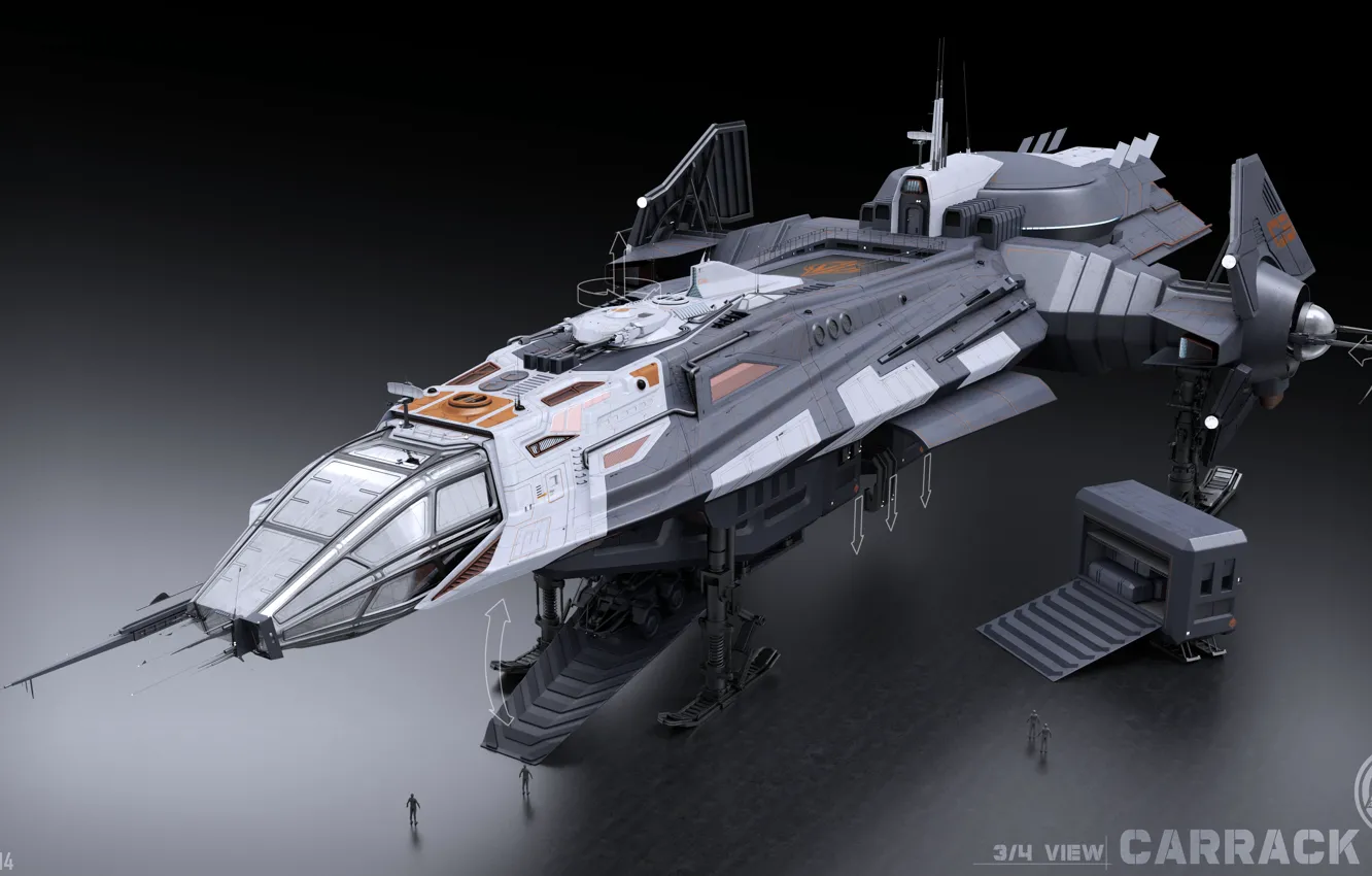 Photo wallpaper Star Citizen, space ship, Carrack