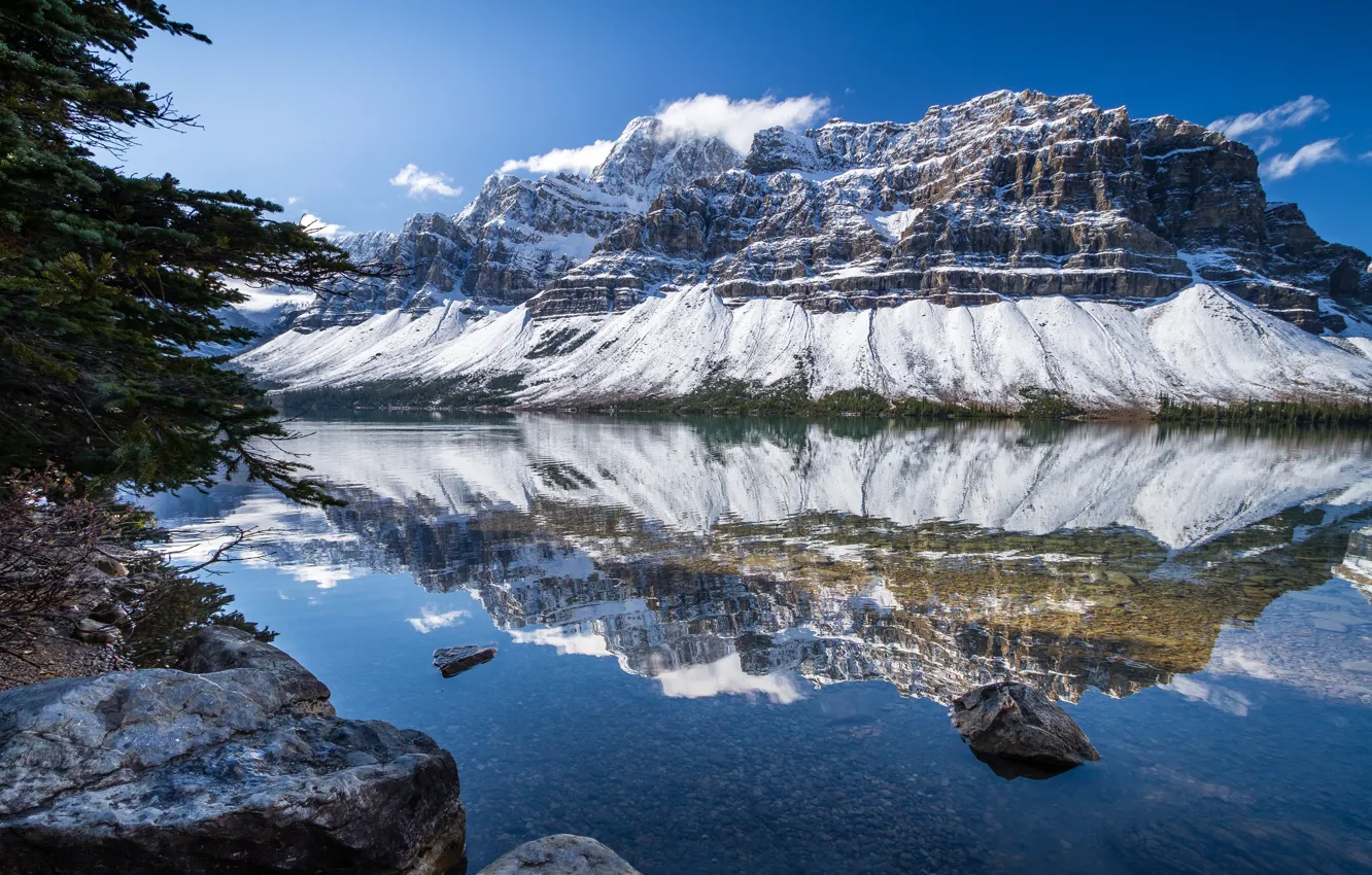 Photo wallpaper mountains, lake, reflection, Canada, Albert, Banff National Park, Alberta, Canada
