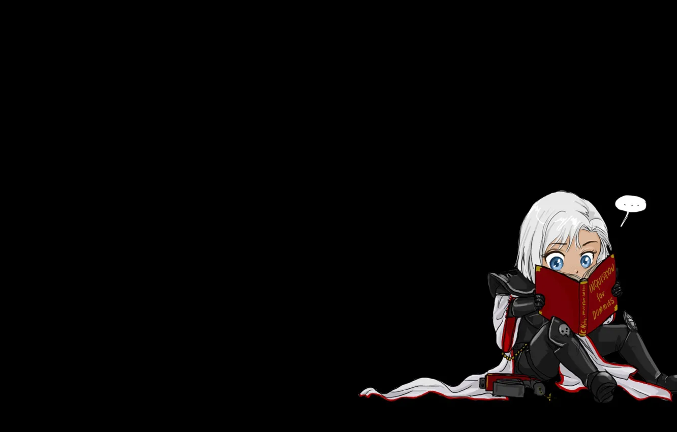 Photo wallpaper girl, game, Warhammer, Warhammer 40000, anime, chibi, Adept Sororitas, book
