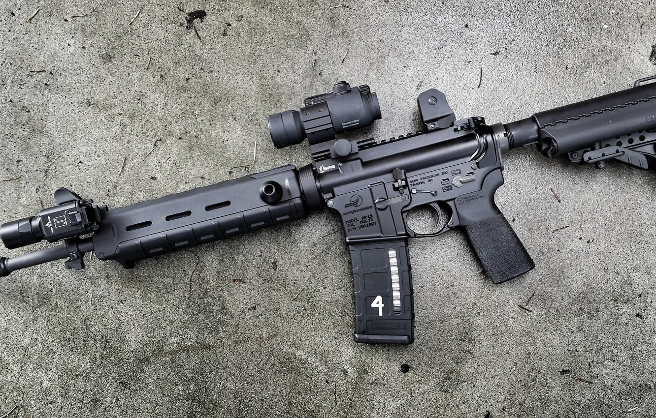 Photo wallpaper background, assault rifle, AR-15, assault rifle