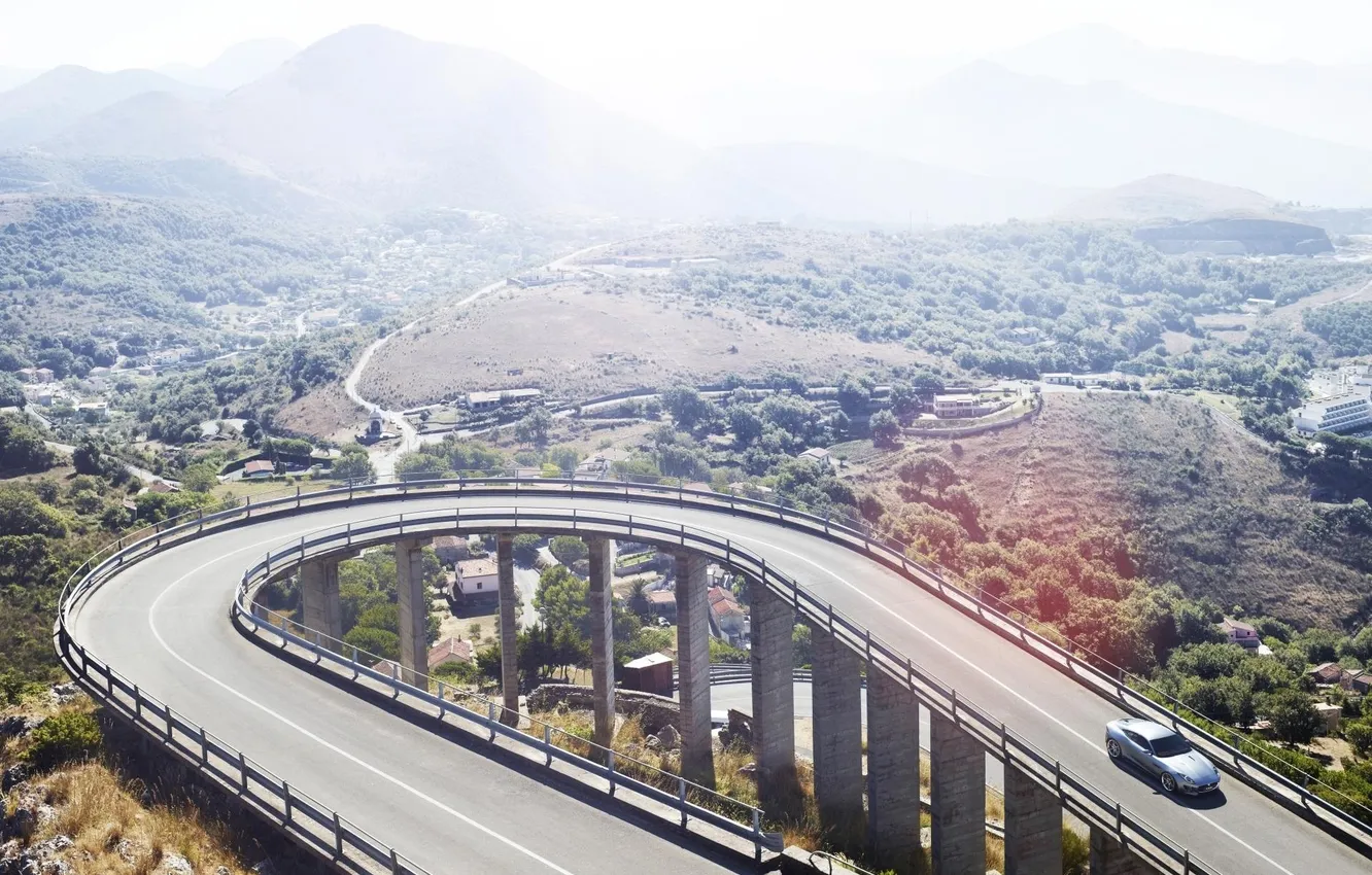 Photo wallpaper road, Concept, bridge, view, Jaguar, C-X16