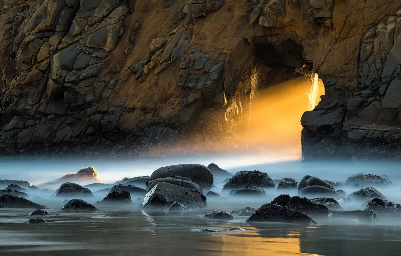 Wallpaper sunset, California, pacific, Big Sur, Pfeiffer Beach for ...