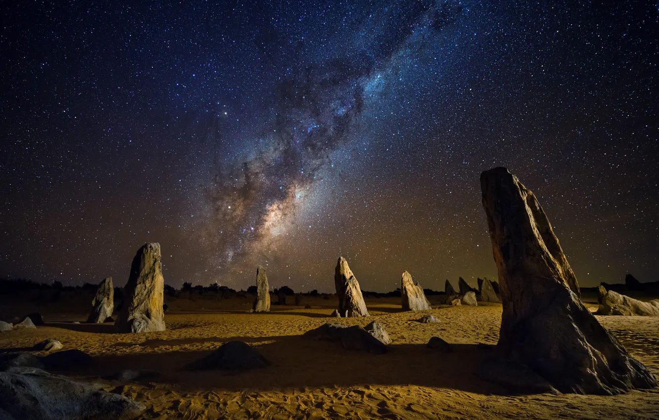 Photo wallpaper Galaxy, Landmark, etail, formation, light, milkyway, landscape, Milky