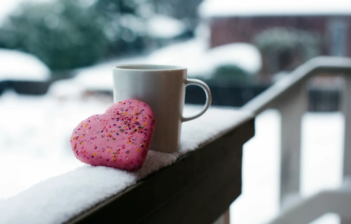 Photo wallpaper winter, cookies, mug