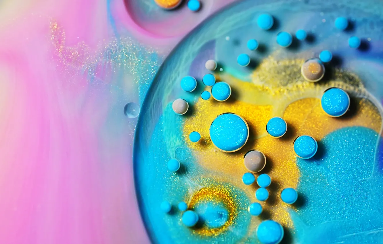 Photo wallpaper balls, bubbles, paint, the volume
