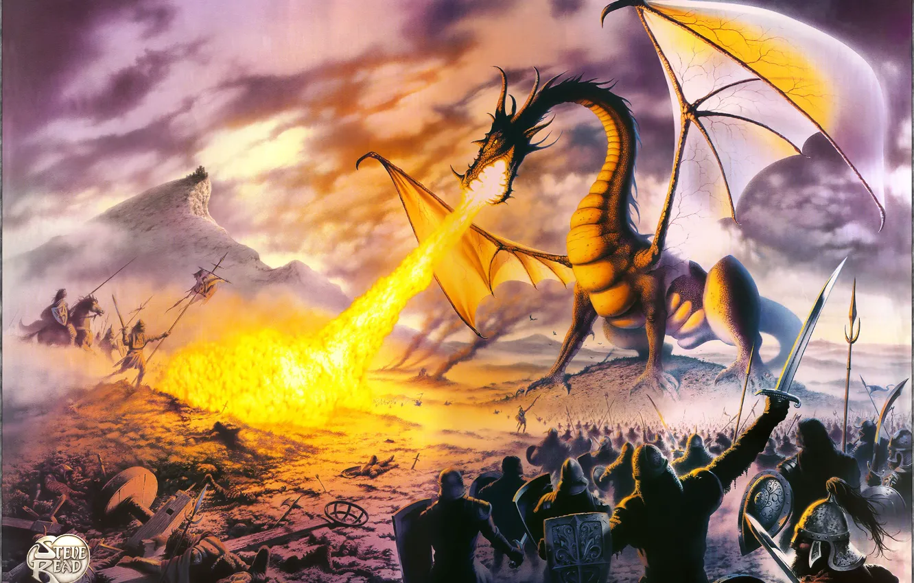 Photo wallpaper Dragon, poster, Lord, Steve-Read, TOLKIEN, MISK PAINTERS