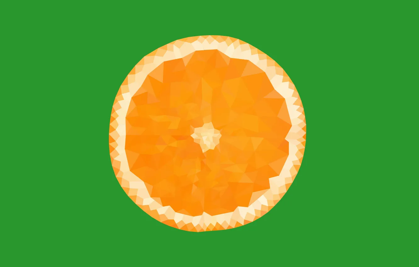 Photo wallpaper orange, yellow, orange, fruit, green, polygon