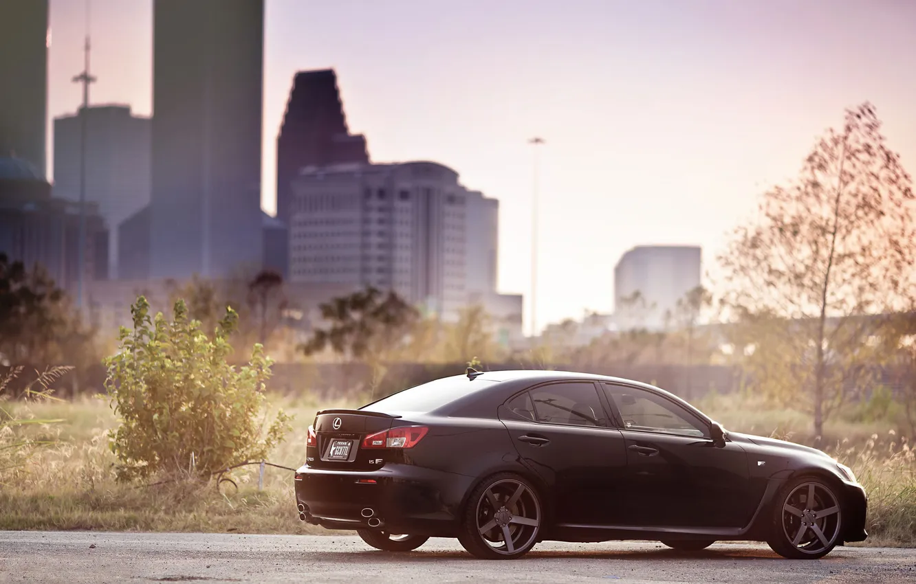 Photo wallpaper black, Lexus, black, Lexus, the rear part, IS F