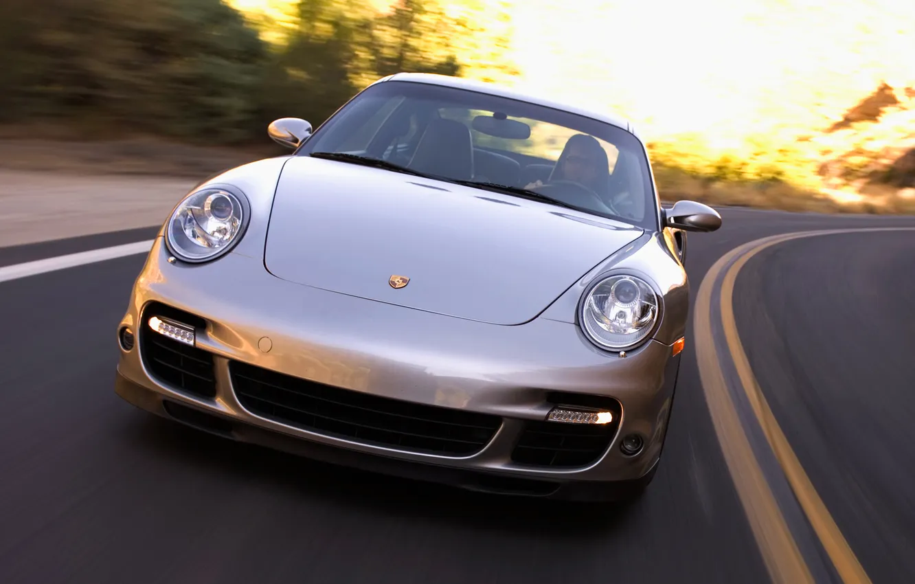Photo wallpaper road, auto, 911, Porsche, Porsche, Coupe, Turbo