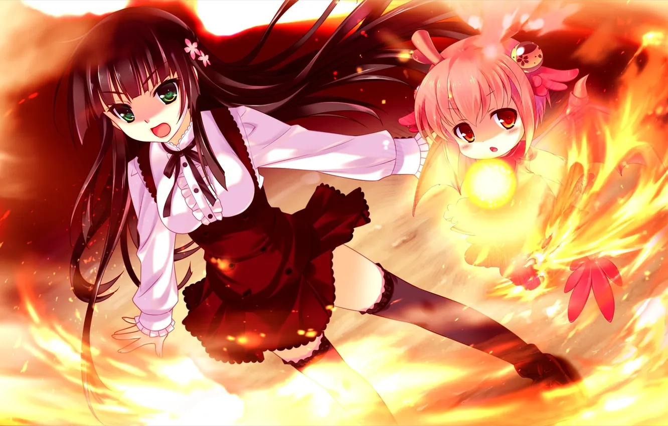 Photo wallpaper girl, lights, Suminoe Of Ouka