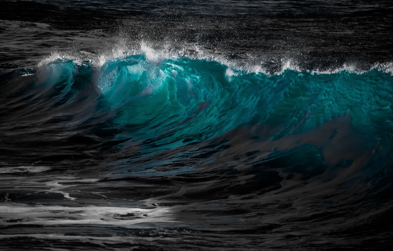 Photo wallpaper wave, landscape, the ocean, waves, ocean, landscape, water splashes, water splashes