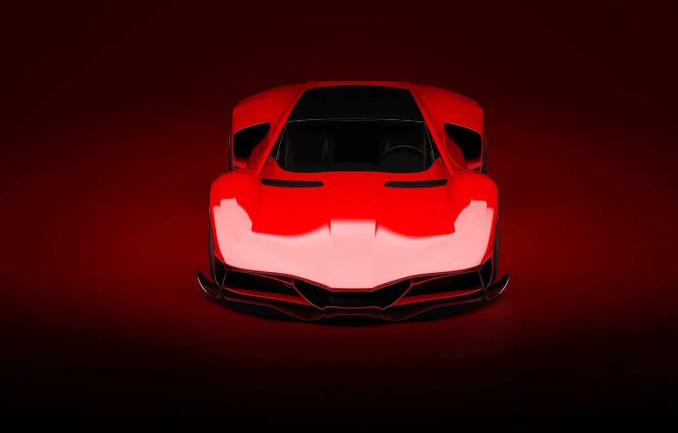 Photo wallpaper Red, Auto, Machine, Style, Background, Red, Car, Art