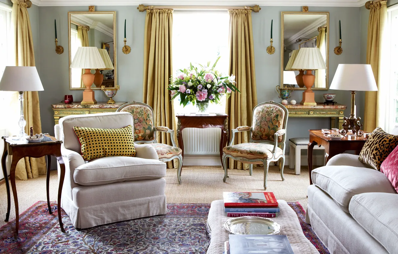 Photo wallpaper design, style, room, Villa, interior, living room