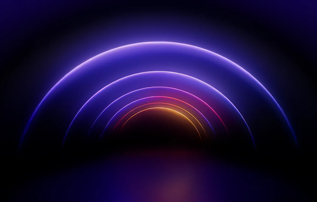 Photo wallpaper Abstract, Digital Art, WWDC, Glowing, Neon colors, Violet background