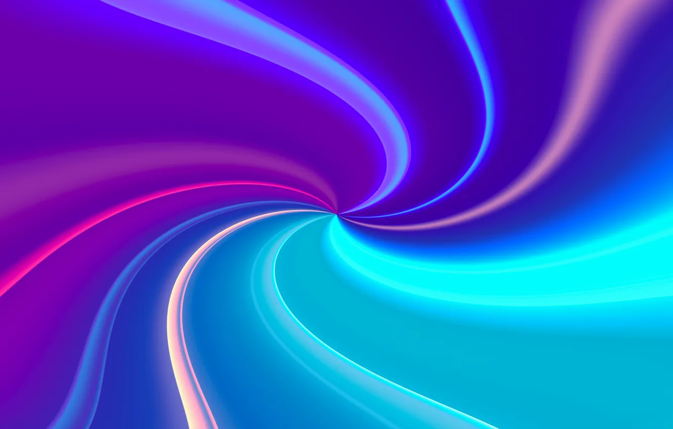 Photo wallpaper abstraction, blue, spiral, neon, abstract, purple, Neon, spiral