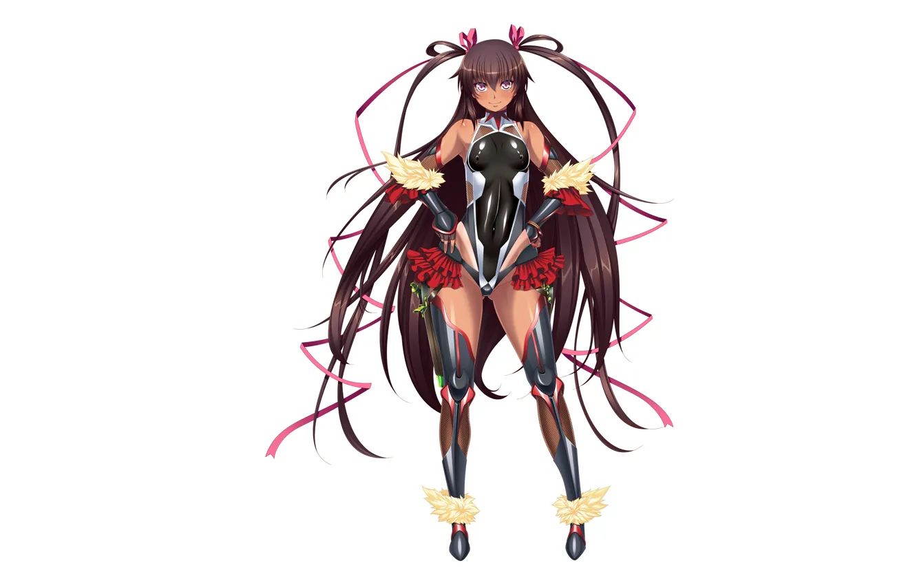 Photo wallpaper girl, sexy, thighhighs, long hair, legs, anime, beautiful, twintails