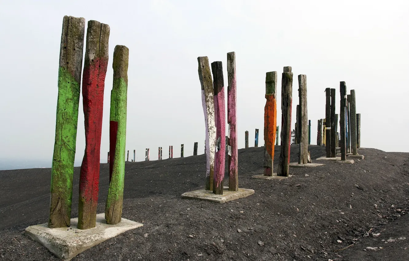 Photo wallpaper landscape, background, Totems