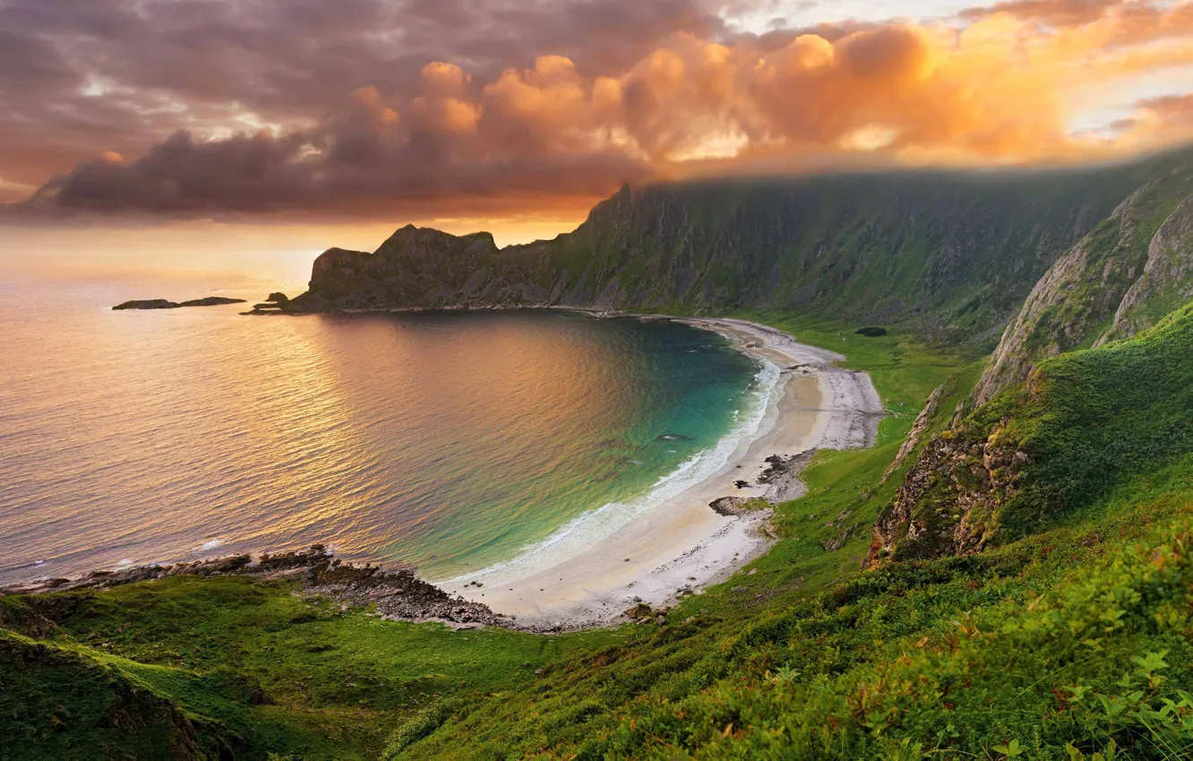 Photo wallpaper beach, retina, cove, Grass Hills
