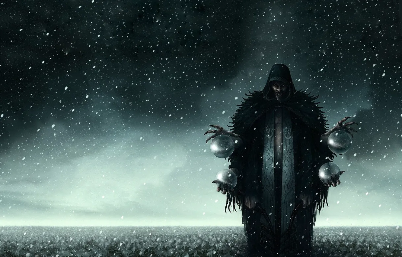 Photo wallpaper snow, balls, villain