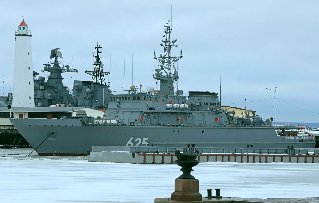 Photo wallpaper winter, ships, pier