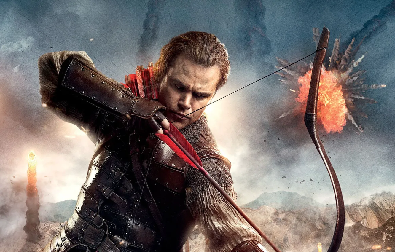 Photo wallpaper The Great Wall, Great Wall, Brave, Atlas Entertainment, yuusha, strong, Matt Damon, ancient China