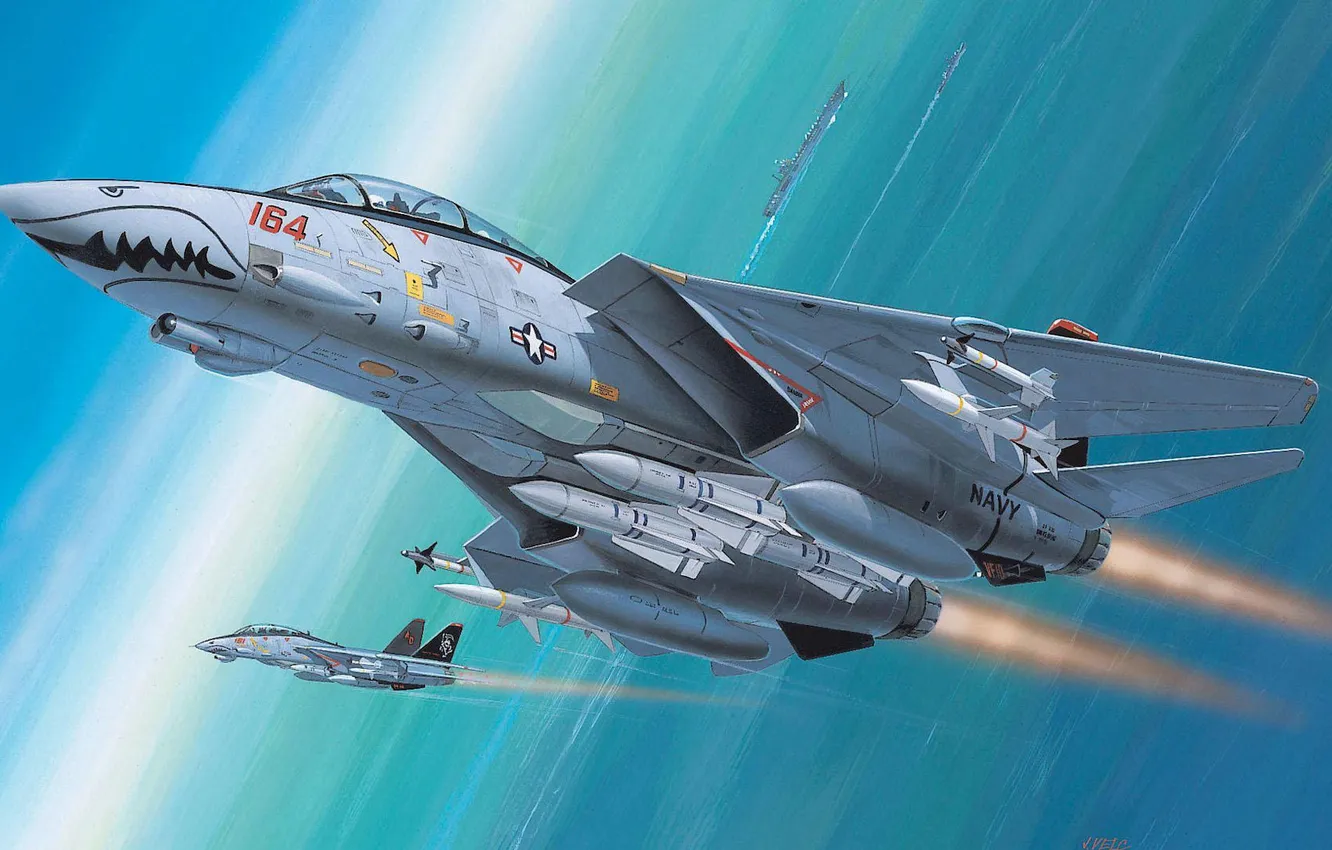 Wallpaper missiles, the rise, Grumman, fighter-interceptor, Tomcat, F ...