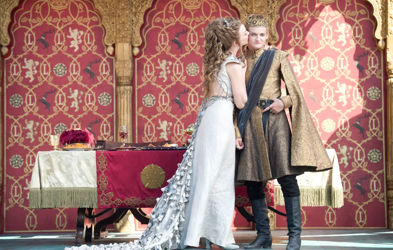 Photo wallpaper table, kiss, crown, Game of Thrones, Joffrey Baratheon
