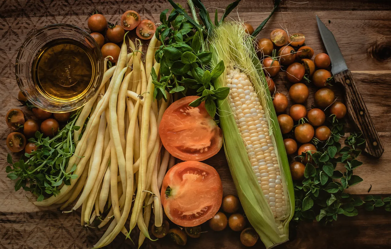 Photo wallpaper still life, vegetables, beans