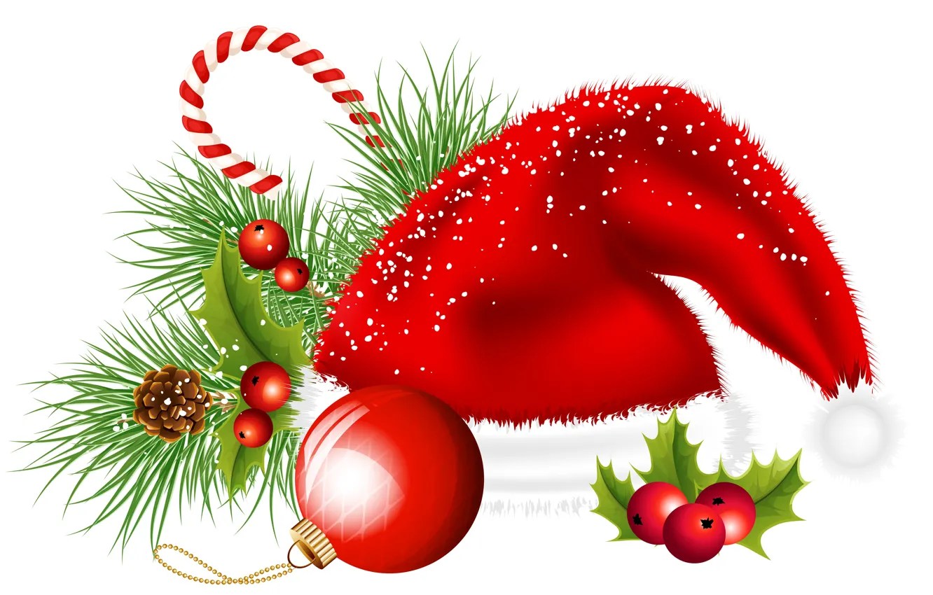 Photo wallpaper hat, new year, vector graphics