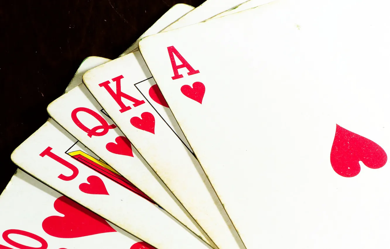 Photo wallpaper Royal Flush, Poker, Playing Cards