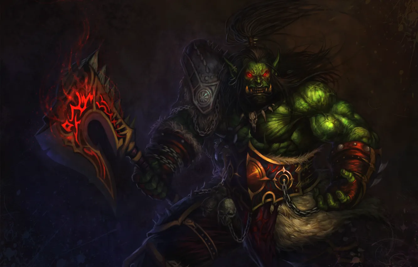 Photo wallpaper warrior, World of Warcraft, Orc, wow, WWII, ork, Horde, Grom Hellscream