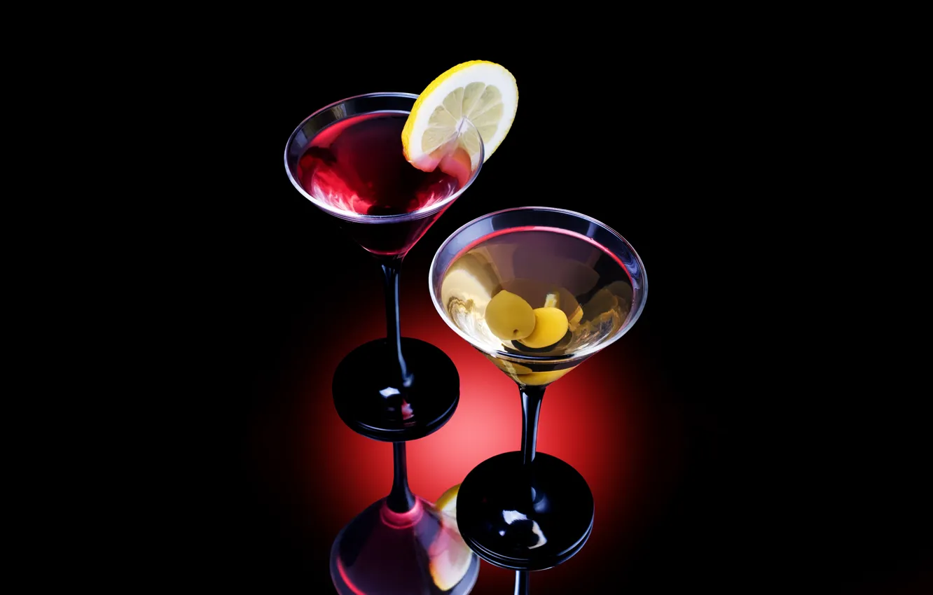 Photo wallpaper lemon, alcohol, cocktail, olives